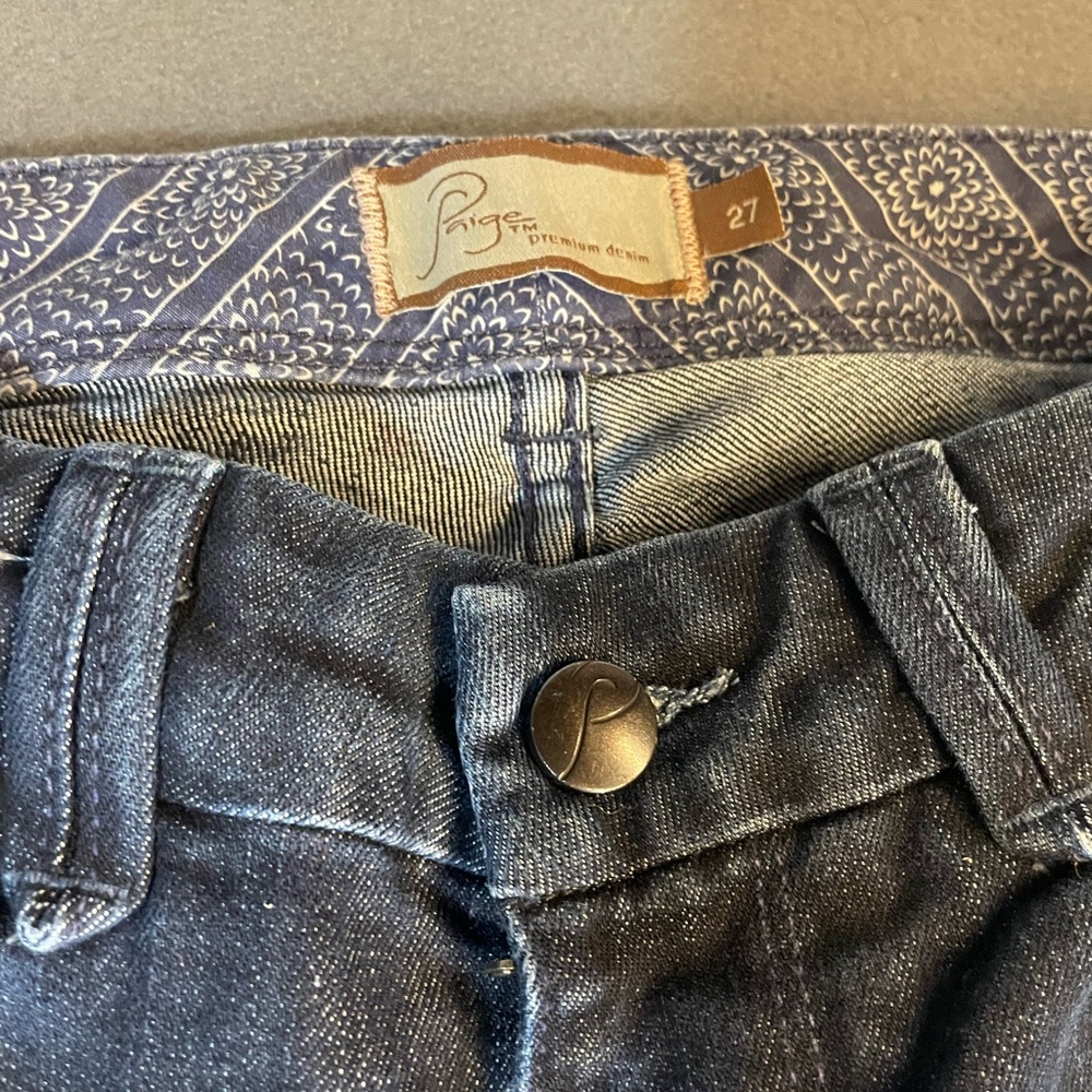 PAIGE Women's Dark Blue Denim Jeans